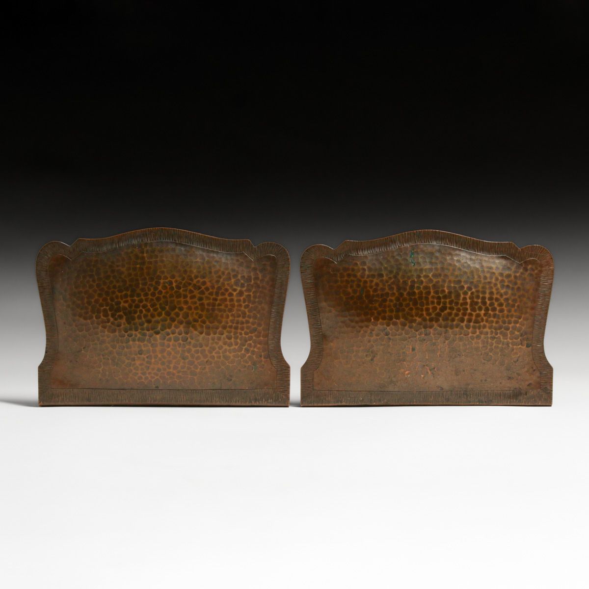 Fred Brosi - San Francisco Hammered Copper Bookends c1915