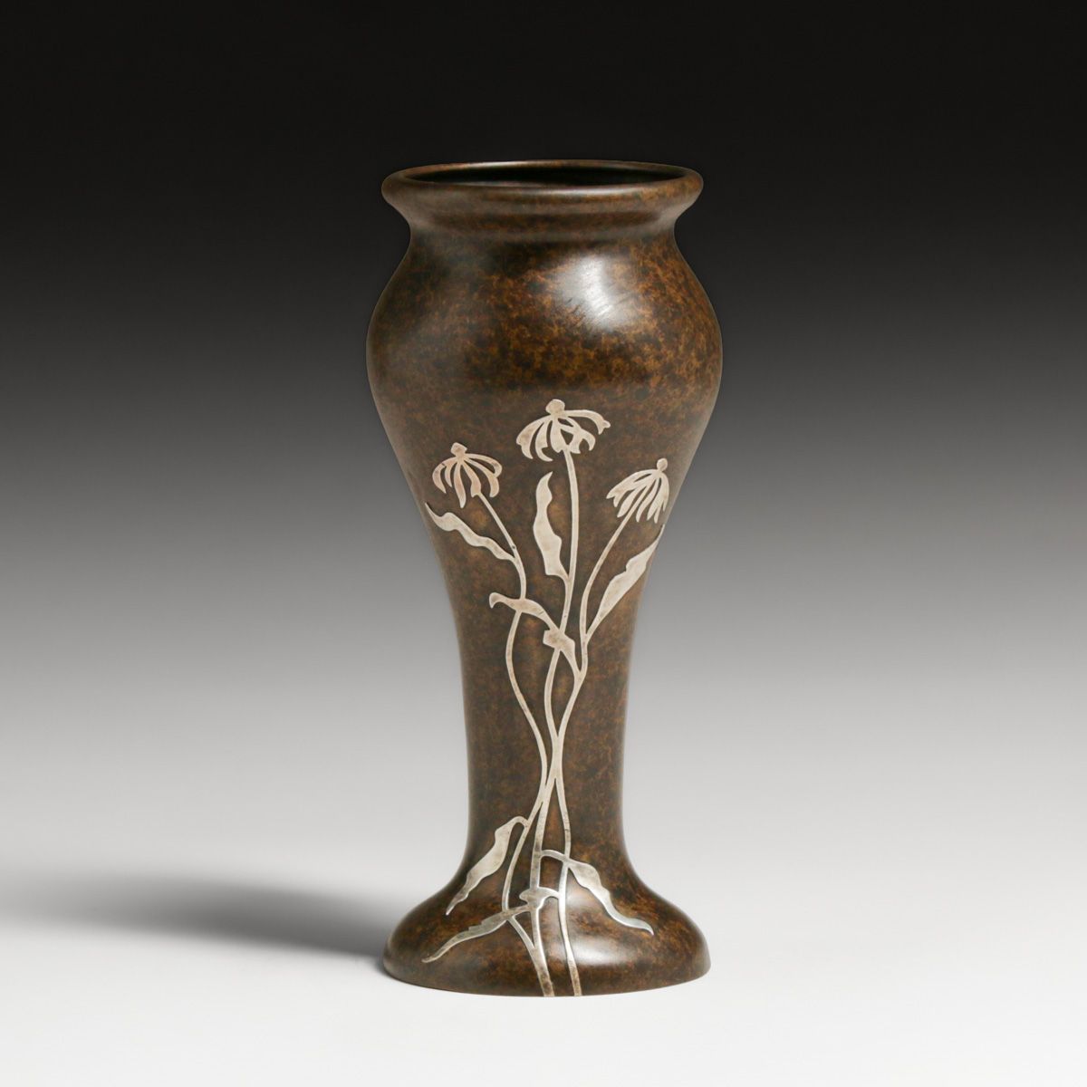 Heintz #3788 Sterling on Bronze Vase c1915