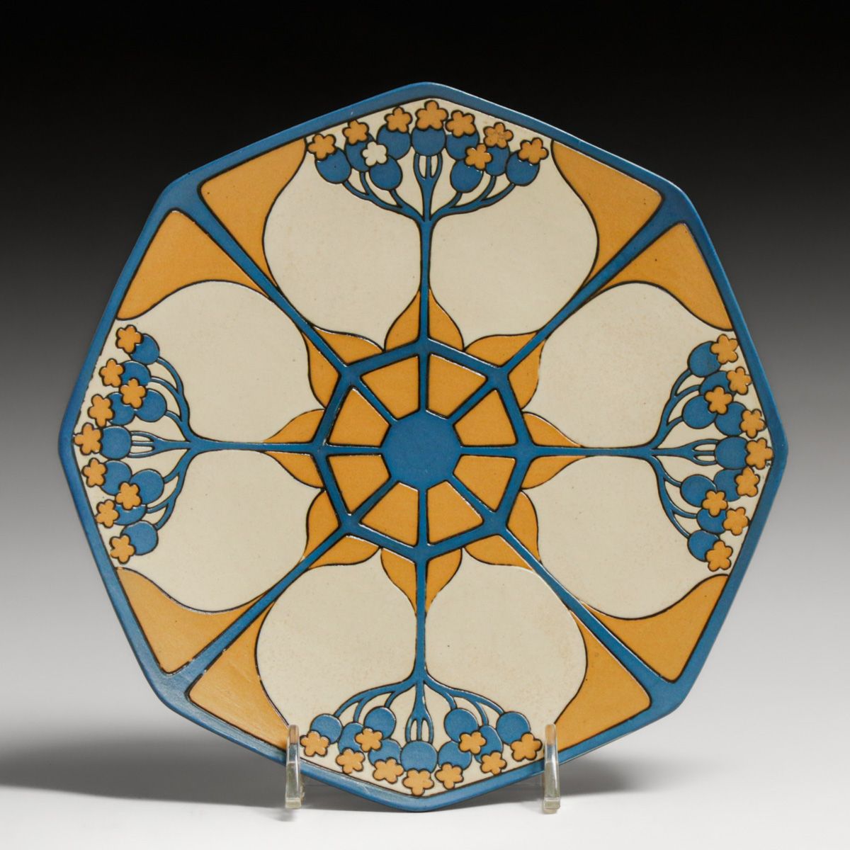 Villeroy & Boch Mettlach Art Nouveau Elderberry Pattern Stoneware Plate c1913