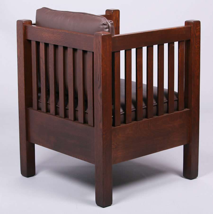 Manual Arts Mission Oak Cube Chair C1910 California Historical Design