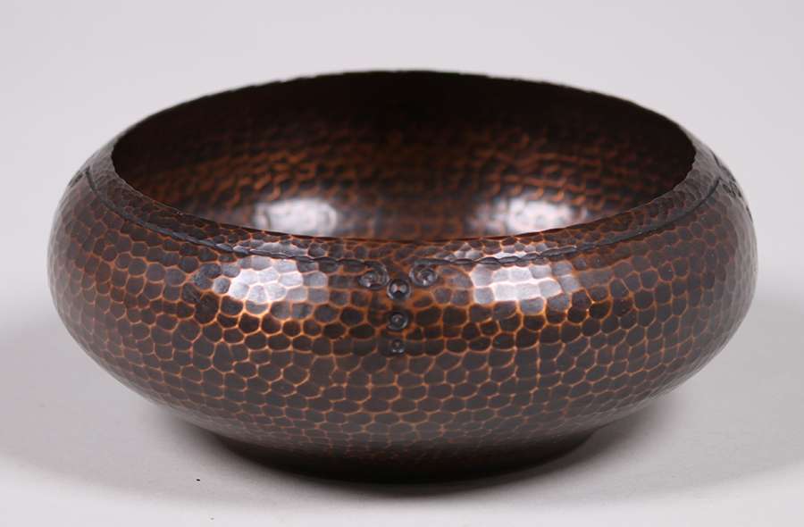 Roycroft Hammered Copper Bowl California Historical Design