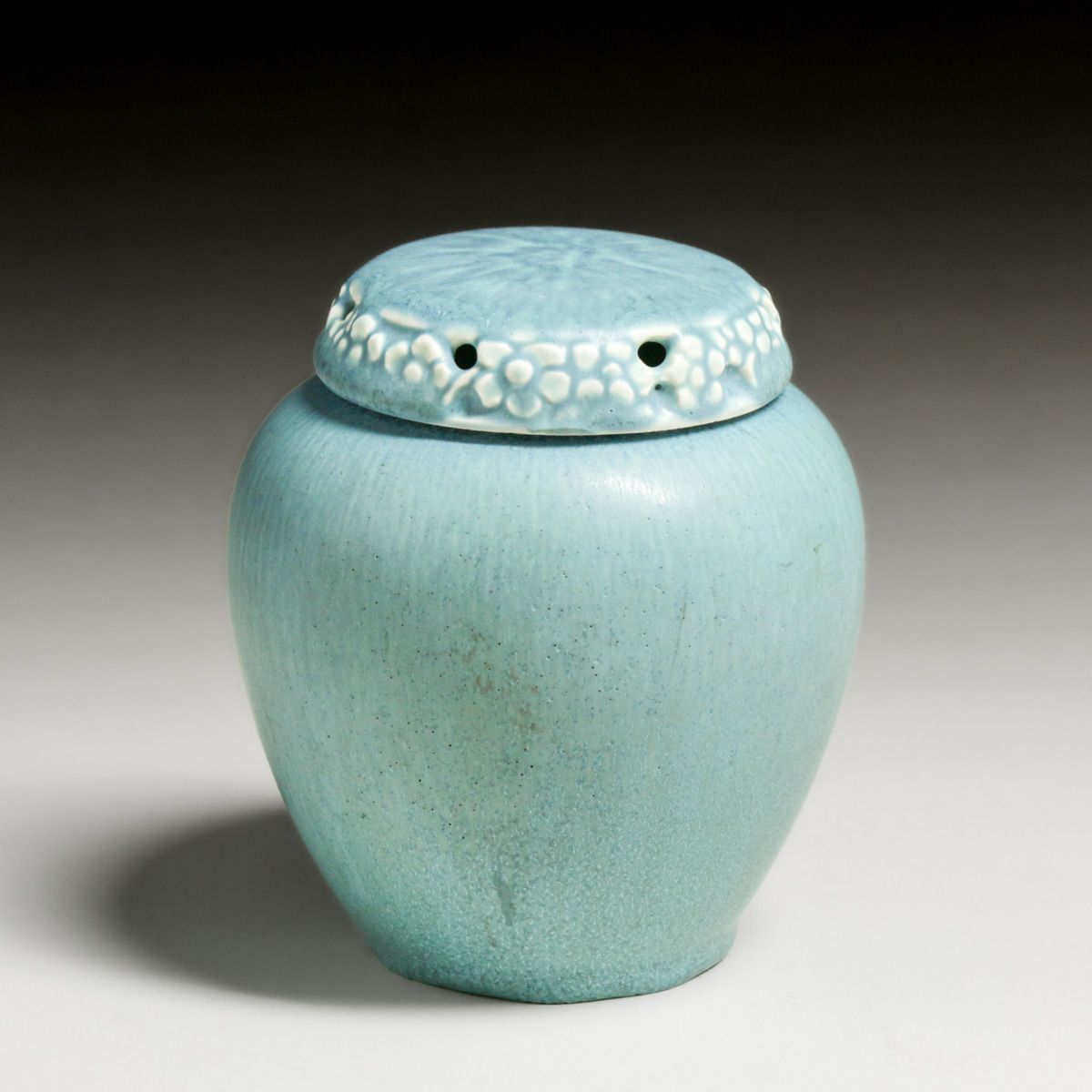 Rookwood Pottery #1321 Matte Turquoise Covered Vase 1920