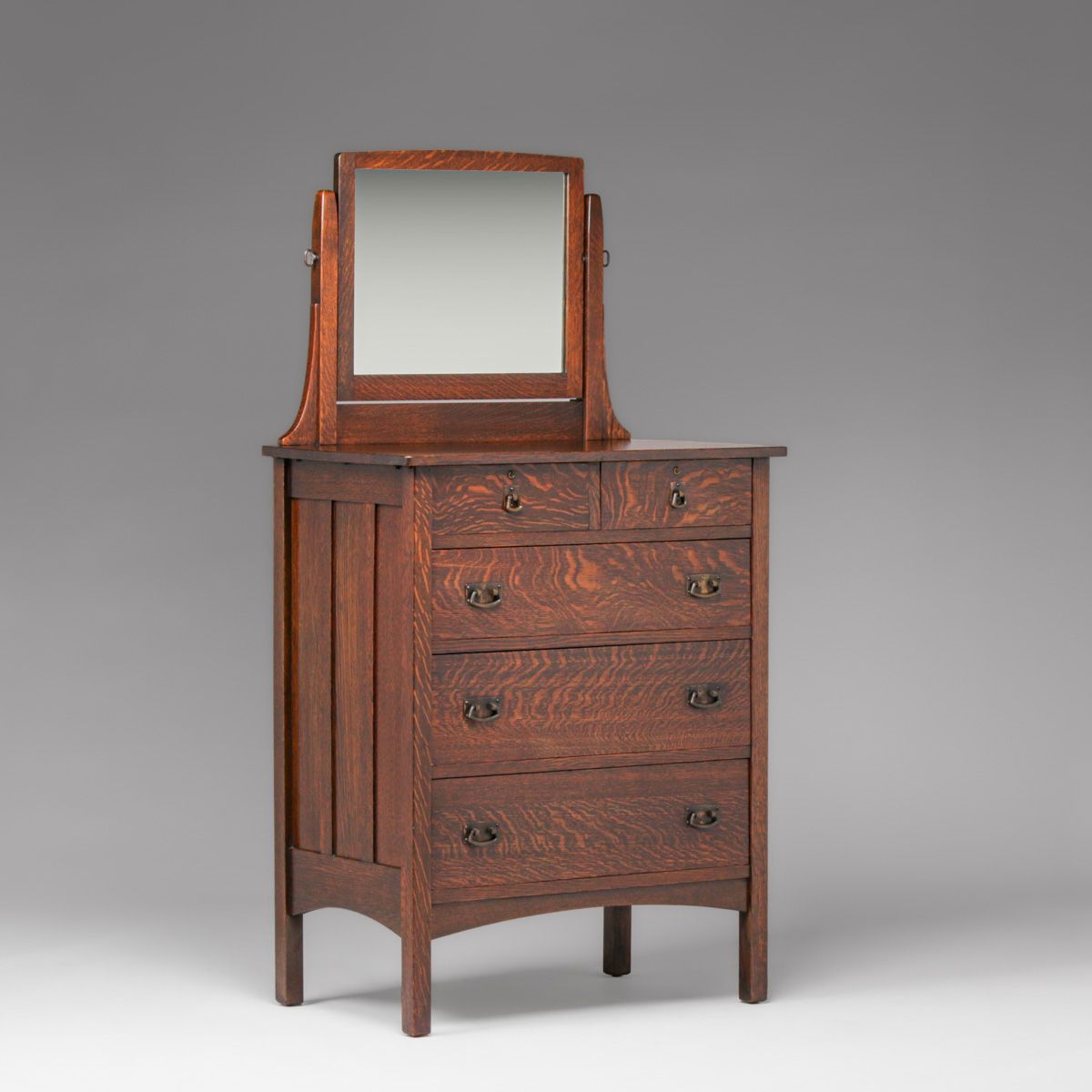 L&JG Stickley Tall Five-Drawer Dresser c1910