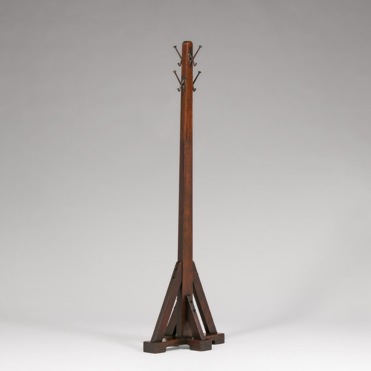 Stickley Brothers Oak Coatrack c1910