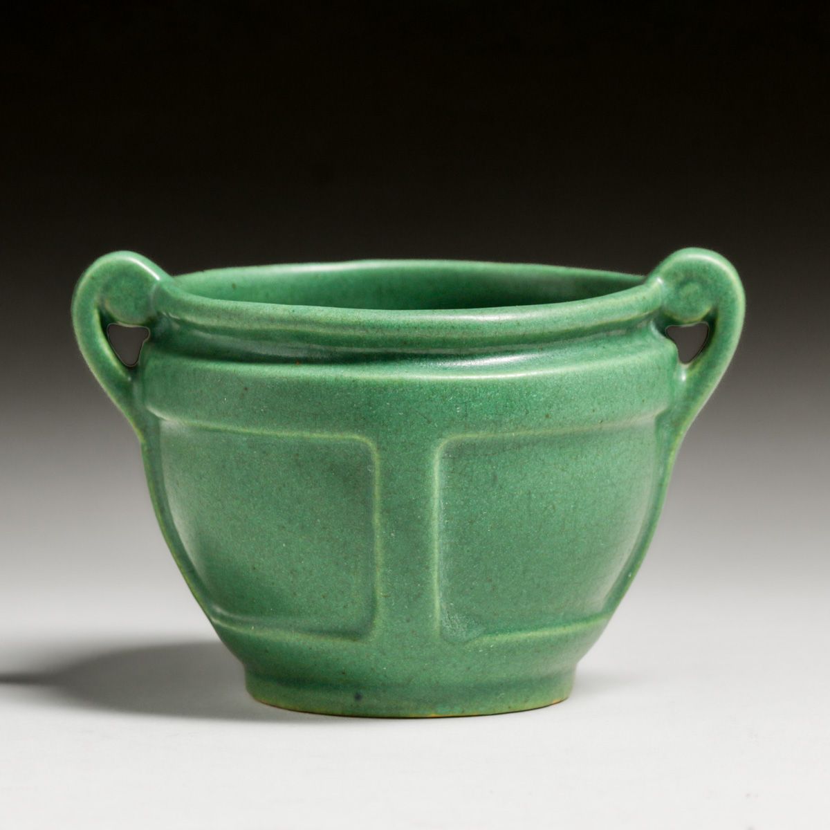 Roseville Matte Green Two-Handled Vase c1910