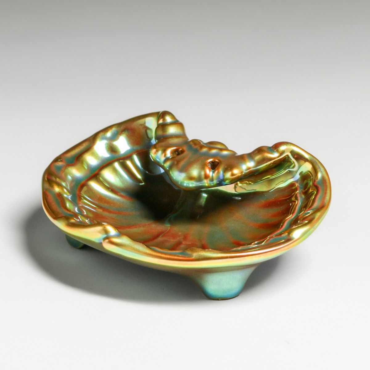 Zsolnay - Hungary Art Nouveau Iridescent Soap Dish c1920