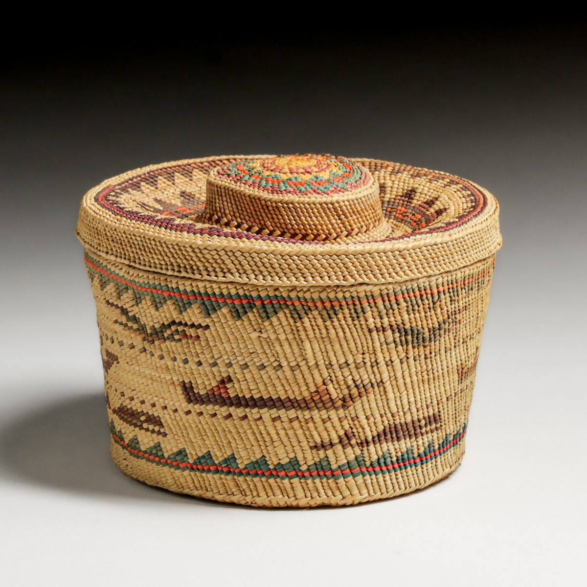 Northwest Coast - Makah Tribe Covered Basket c1910