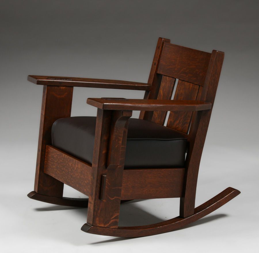 Charles Stickley Massive Oak Rocker c1910