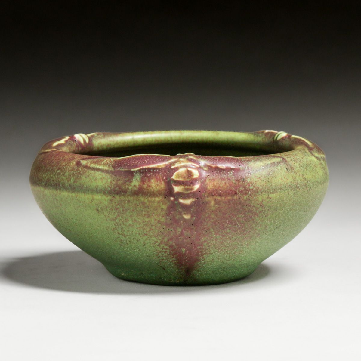 Rookwood Pottery Cecil A. Duell Hand-Carved Dragonfly Bowl 1907