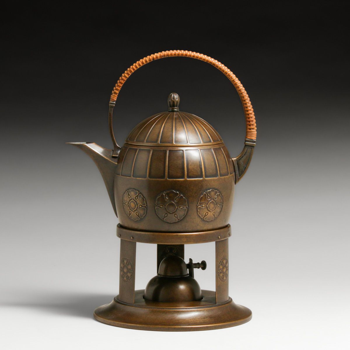 WMF - German Secessionist Brass Spirit Kettle c1905