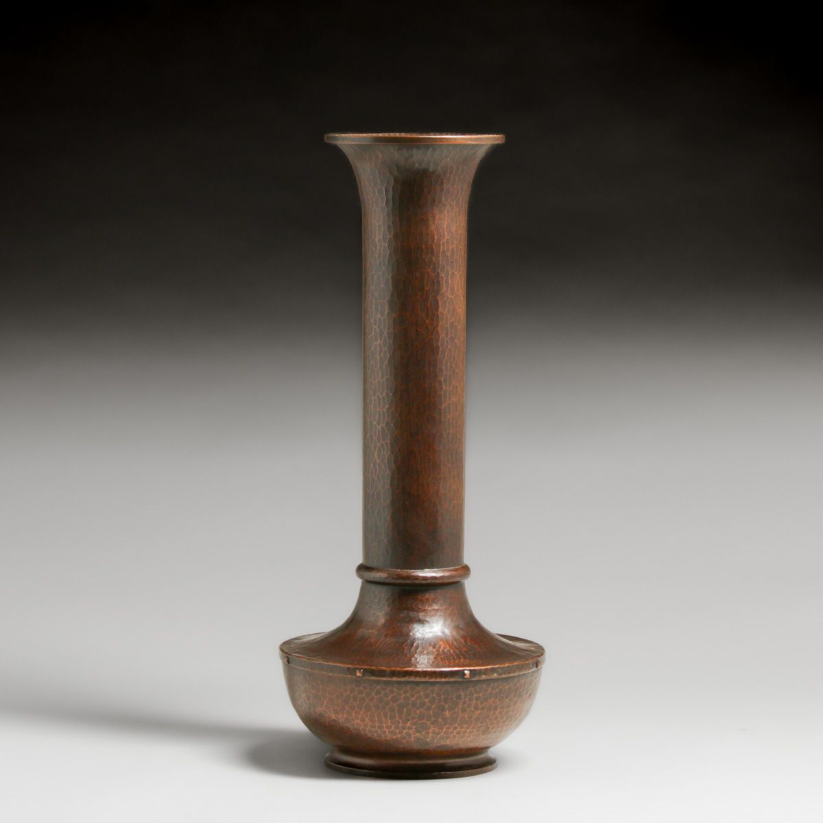 Roycroft 19" Hammered Copper American Beauty Vase c1915
