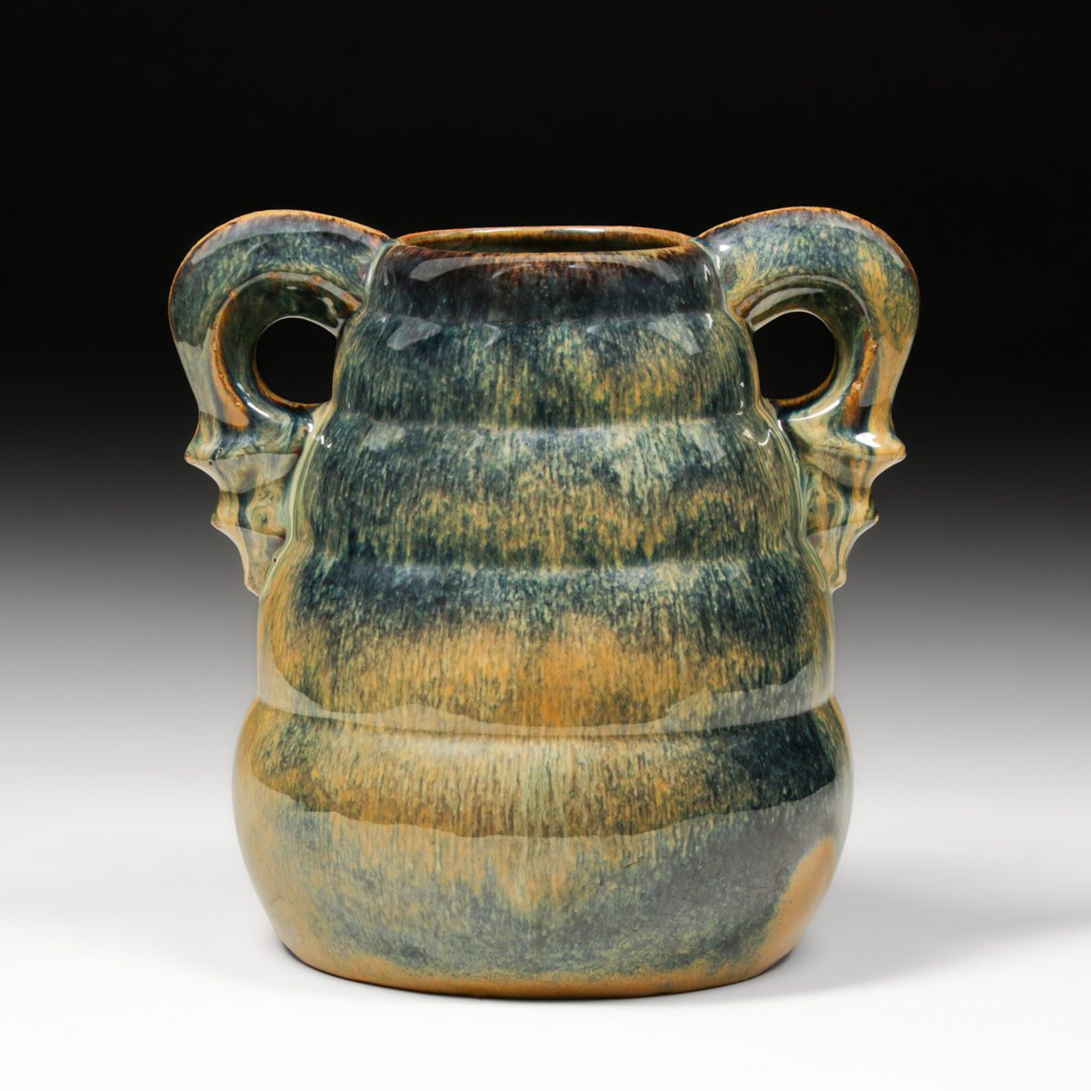 Fulper Pottery Two-Handled Beehive Form Vase c1920s