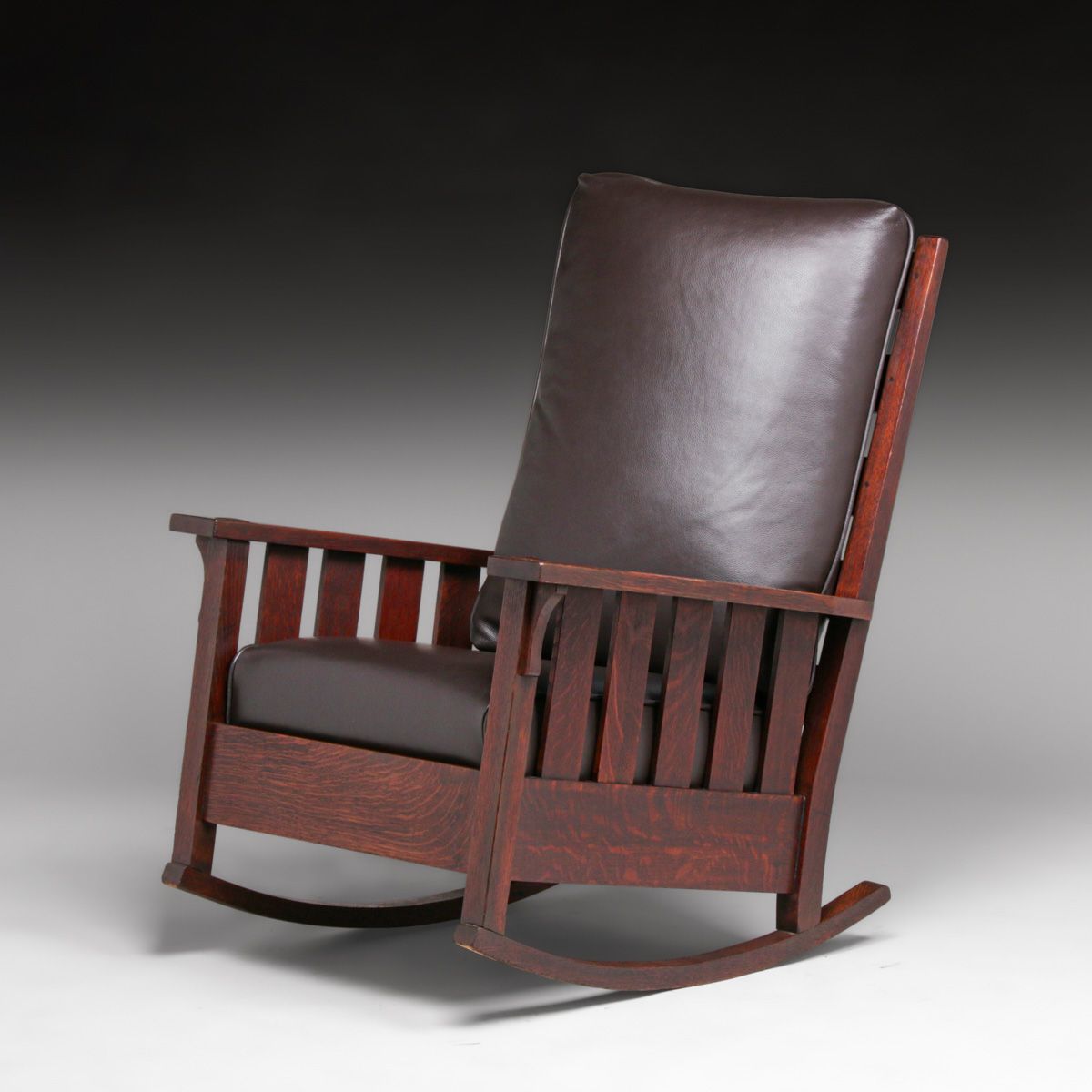 Gustav Stickley #323 Slatted Oak Rocker c1910