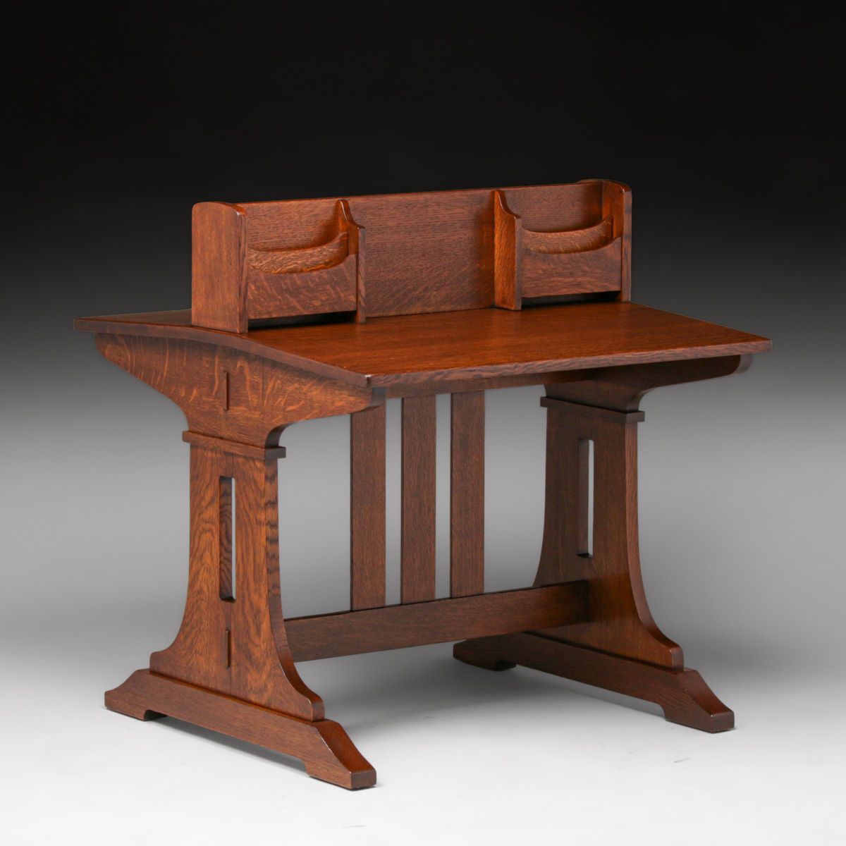 Limbert #739 Cutout Oak Double Desk c1910