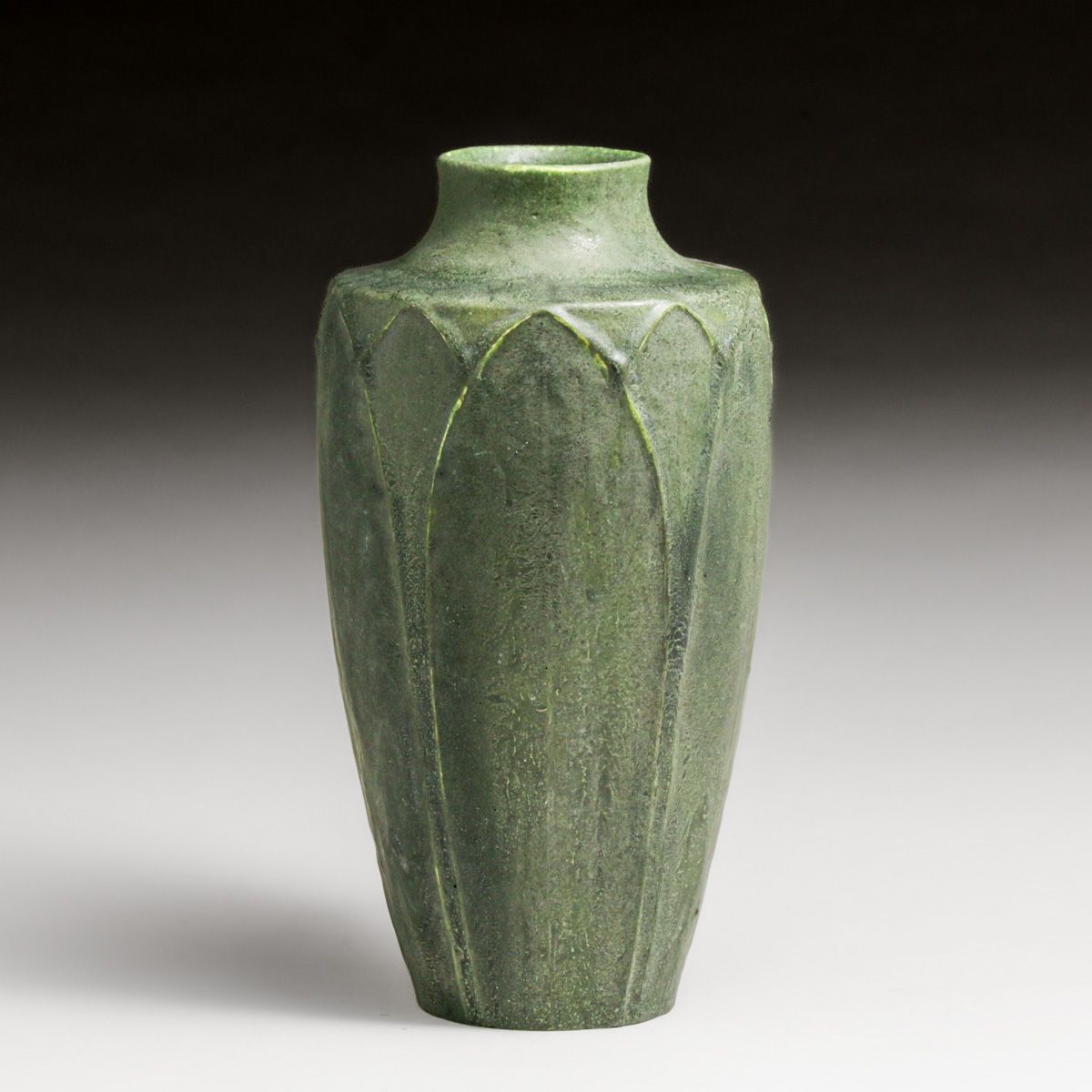 Grueby Pottery Matte Green Vase c1910