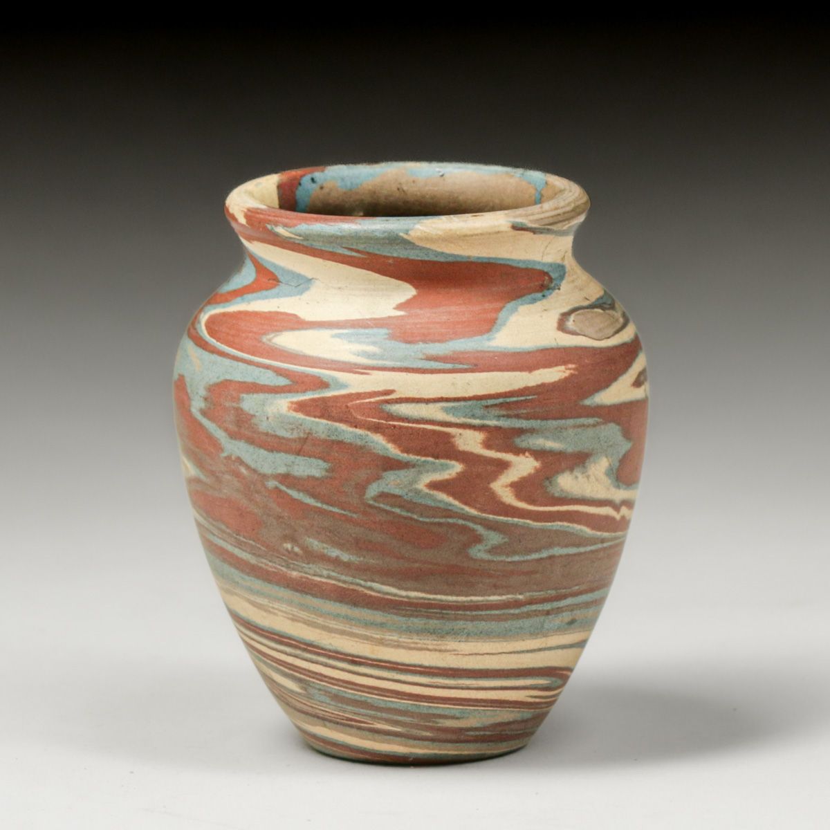 Small Niloak Pottery  – Benton, Arkansas Mission Swirl Vase c1920s