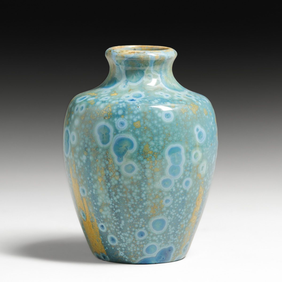 Pierrefonds - French Blue Crystalline Vase c1910