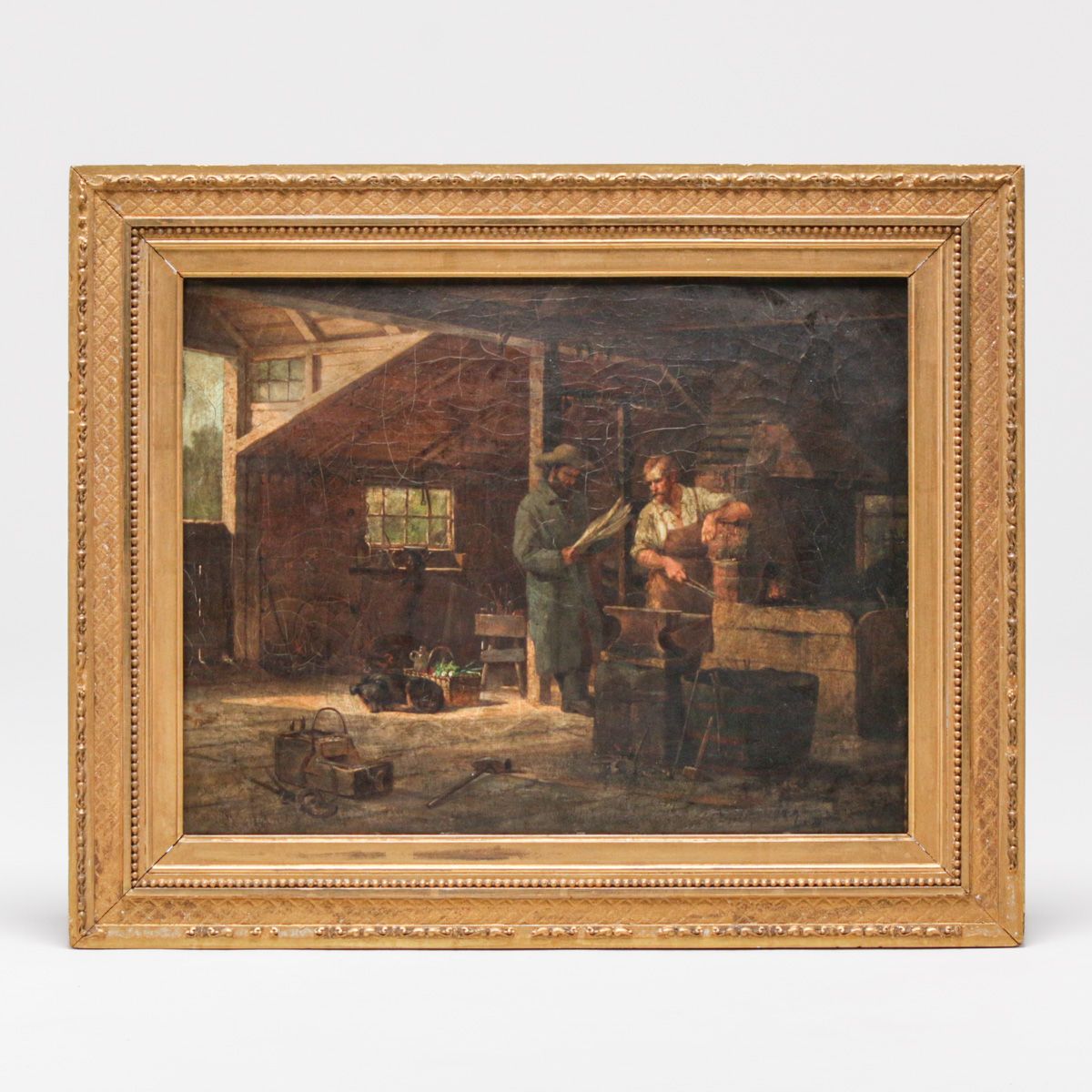 John Henry Dolph (1833-1903) "The Blacksmith" Painting 1870
