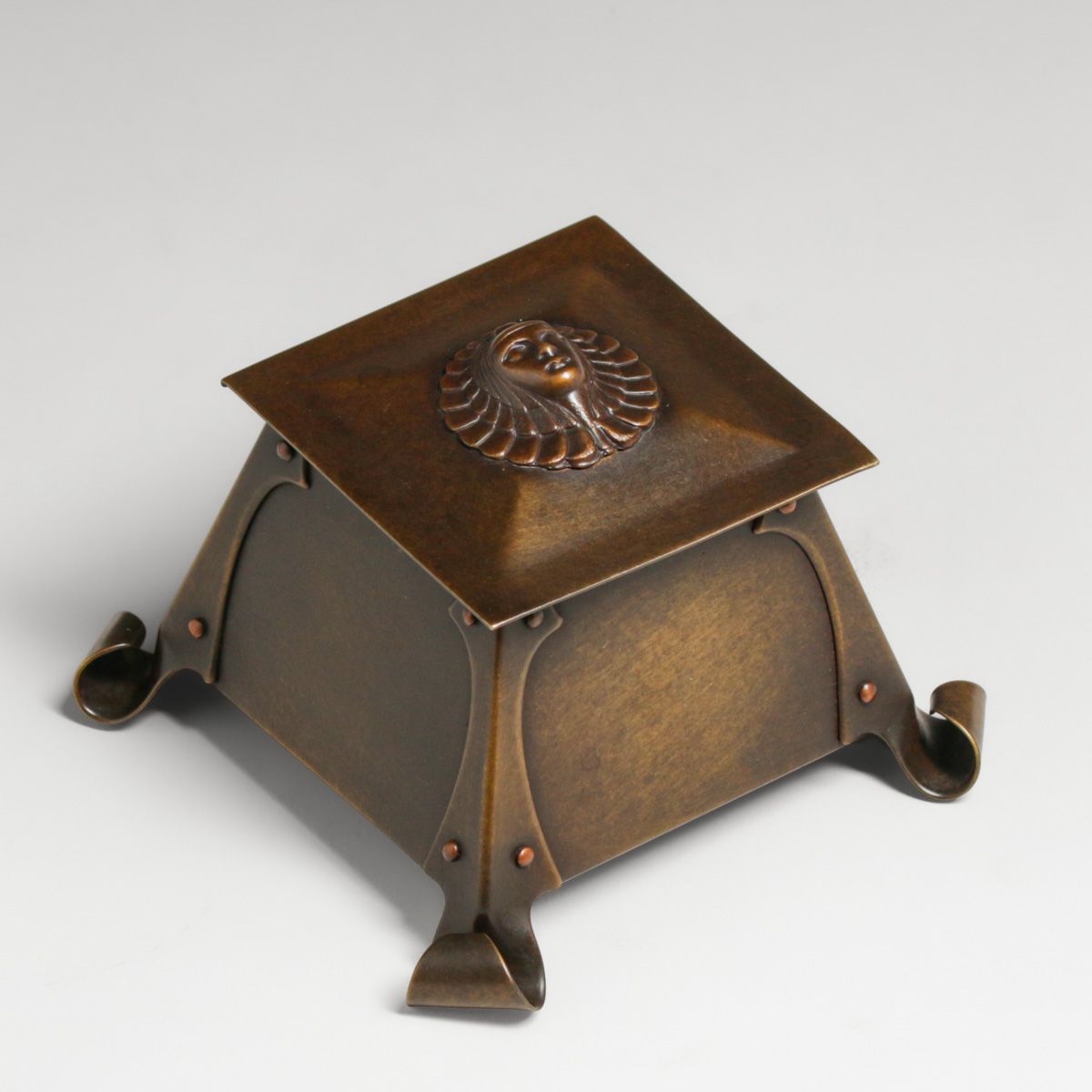 Unusual Art Crafts Shop - Buffalo Copper Inkwell c1910