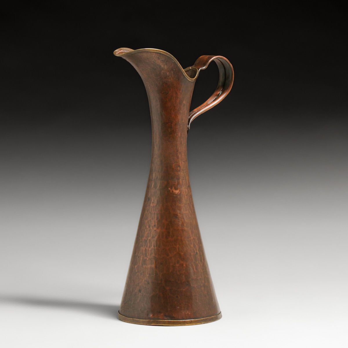 Russian Arts & Crafts Hammered Copper & Brass Pitcher c1910