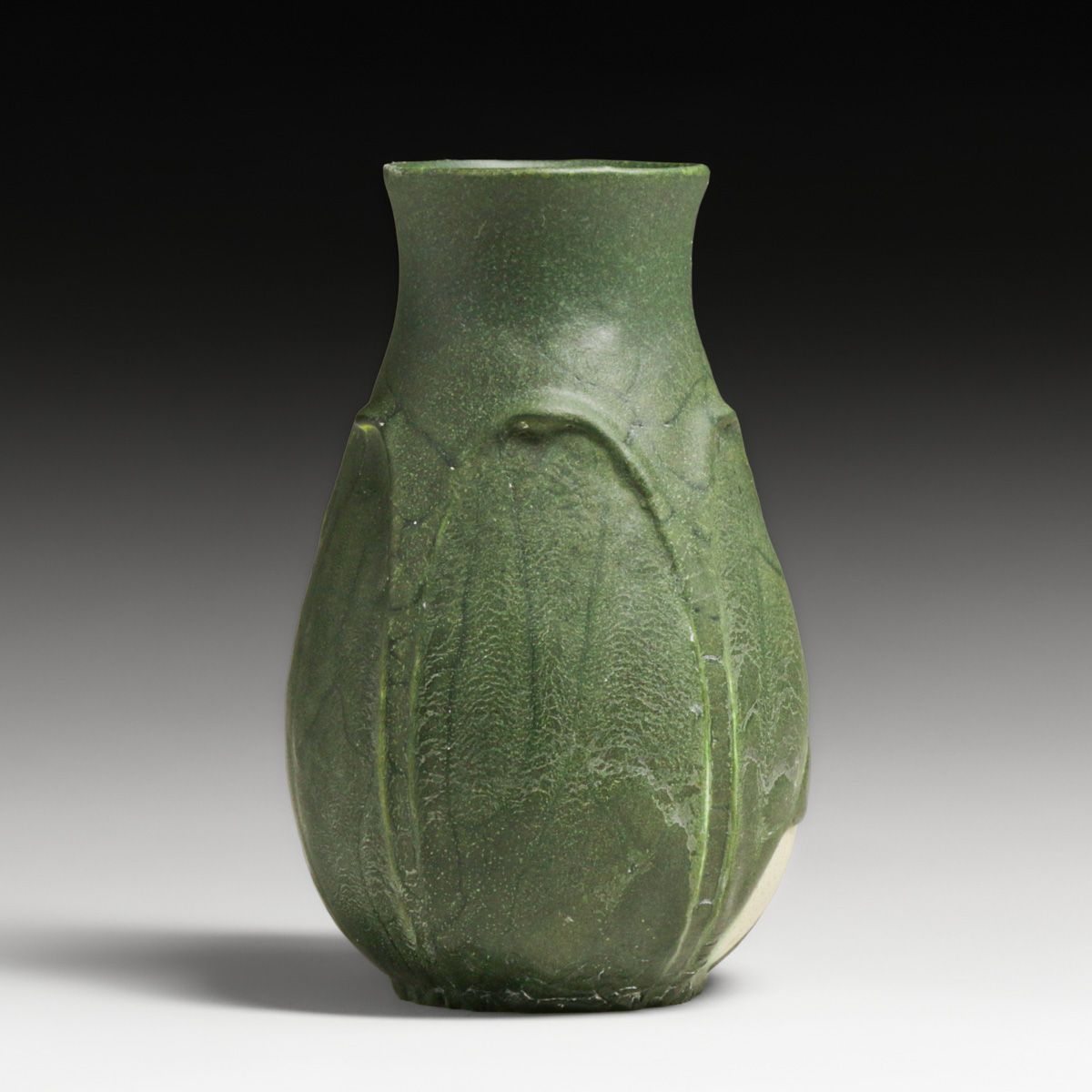 Grueby Pottery Matte Green Vase c1905