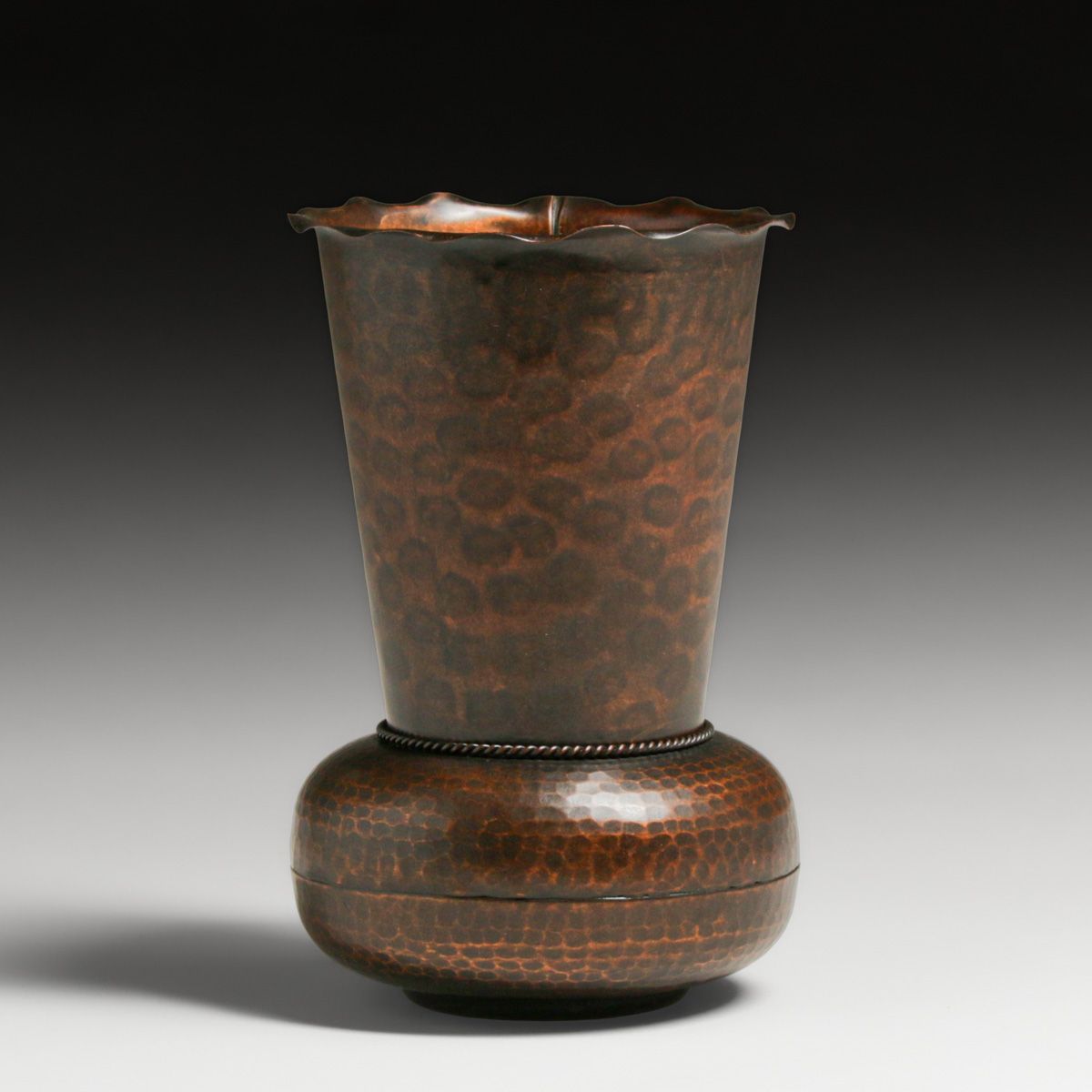 Vermont Hammered Copper Vase c1930s