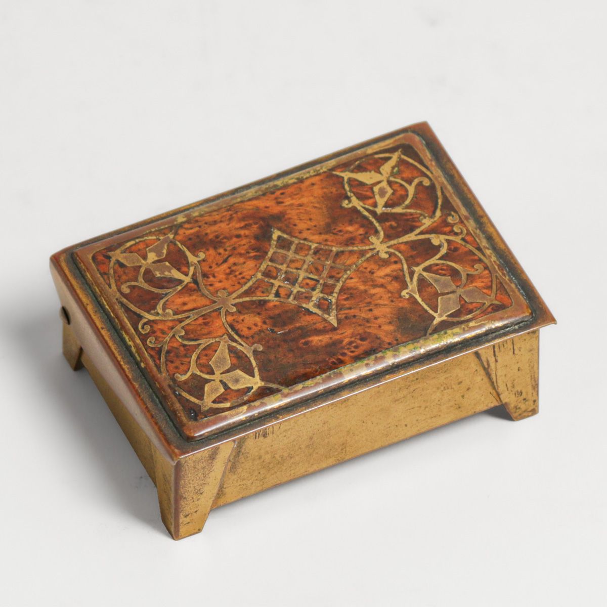 Erhard & Sohne – German Arts & Crafts Mahogany & Brass Small Box c1905
