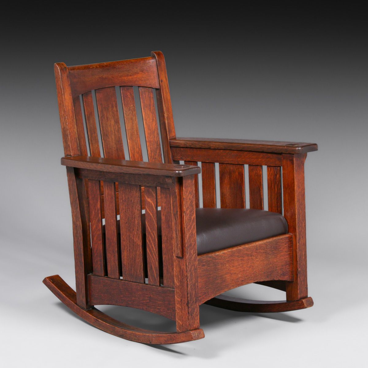 Limbert Oak Slatted Rocker c1910