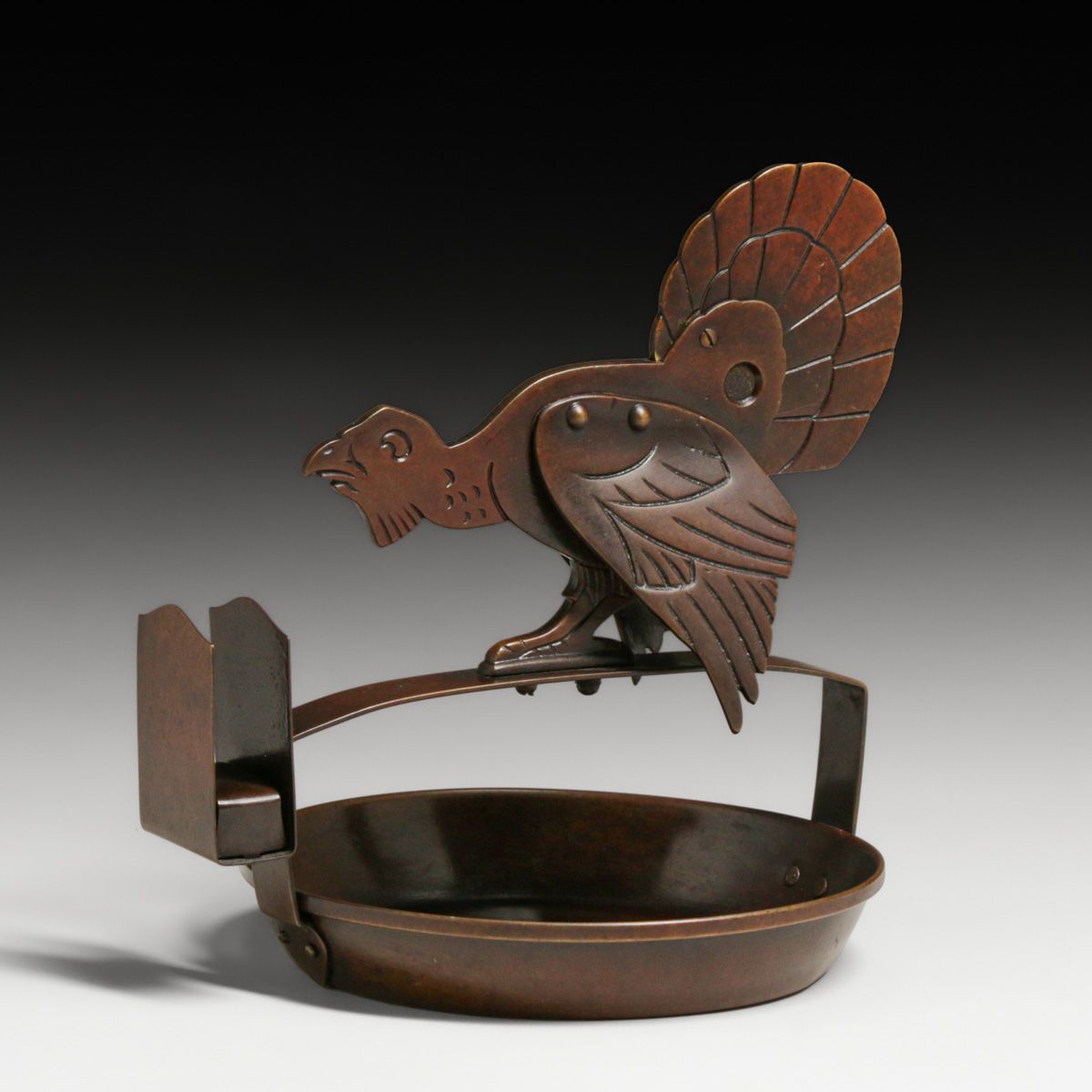 Ignatius Taschner - German Rooster Shaped Hammered Copper & Brass Cigar Cutter c1900