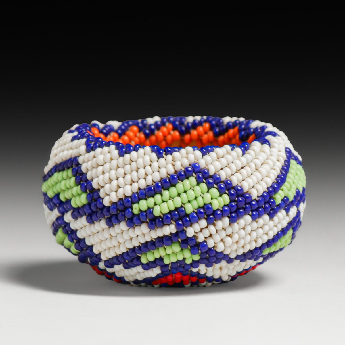 Miniature Native American Beaded Basket c1920s