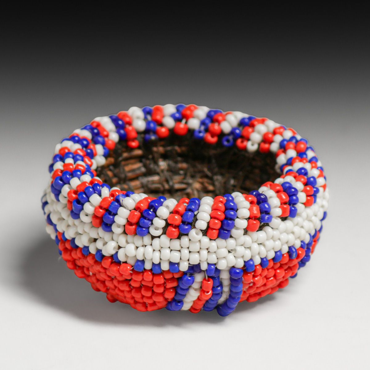 Miniature Native American Beaded Basket c1920s