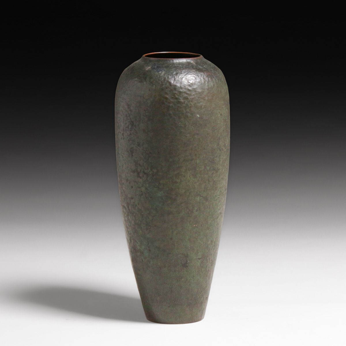 Rare & Important Fred Brosi Hammered Copper Floor Vase 22"h Floor Vase c1915