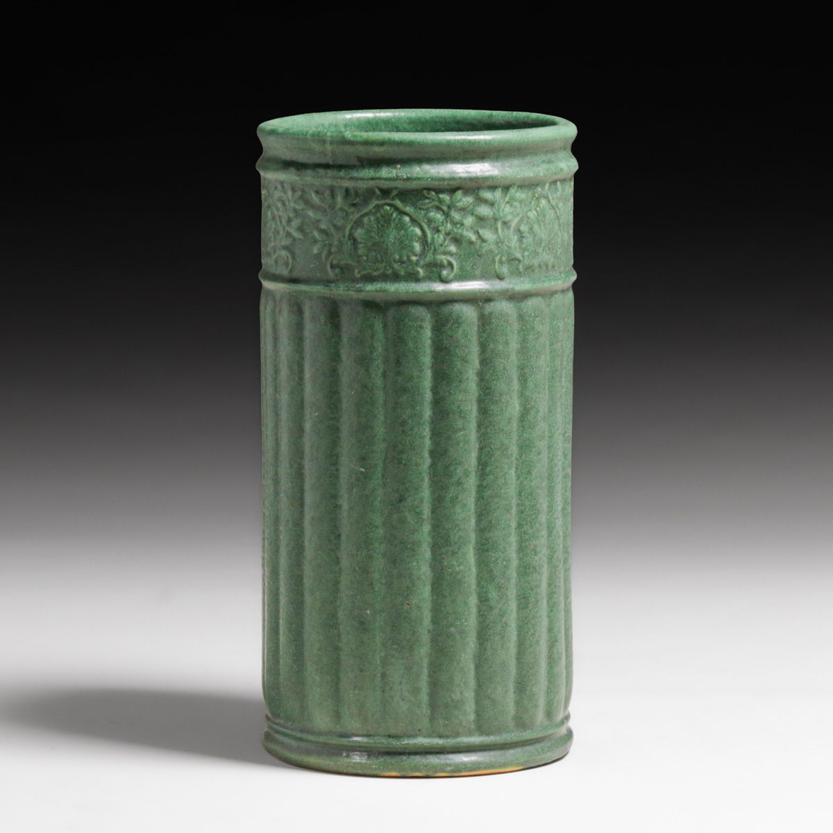 Weller Pottery Matte Green Umbrella Stand c1910
