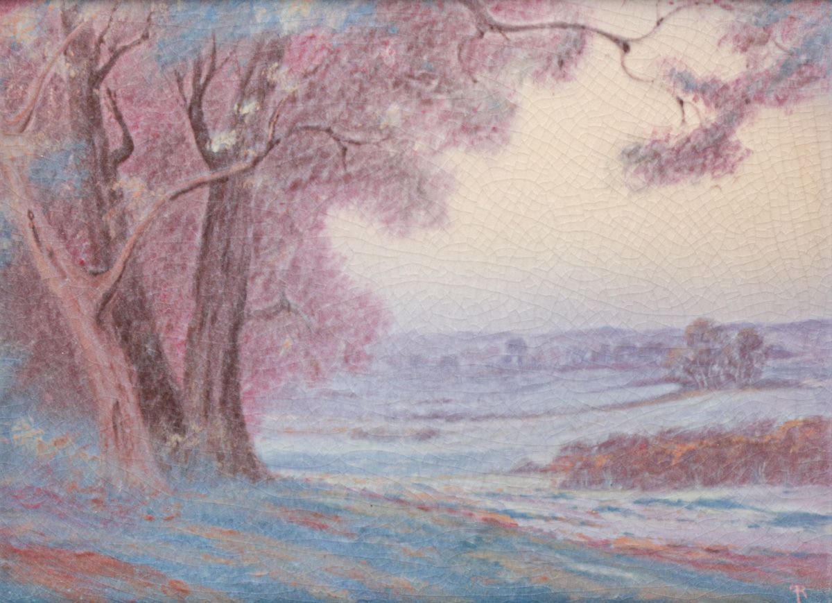 Rookwood Frederick Rothenbusch Scenic Vellum Plaque 1917