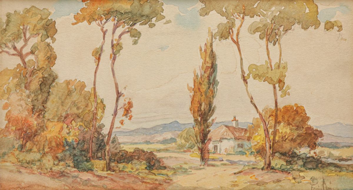 Francis Davis Schwartz (1879-1969) Eucalyptus Trees Watercolor c1920