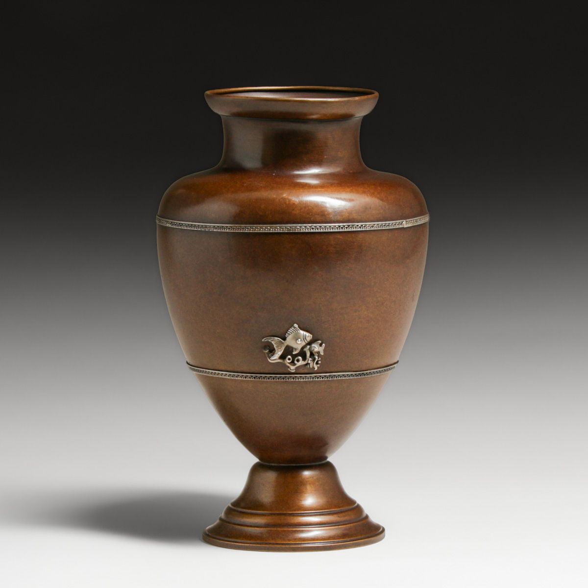 Gorham Aesthetic Movement Sterling Silver & Bronze Vase c1890s