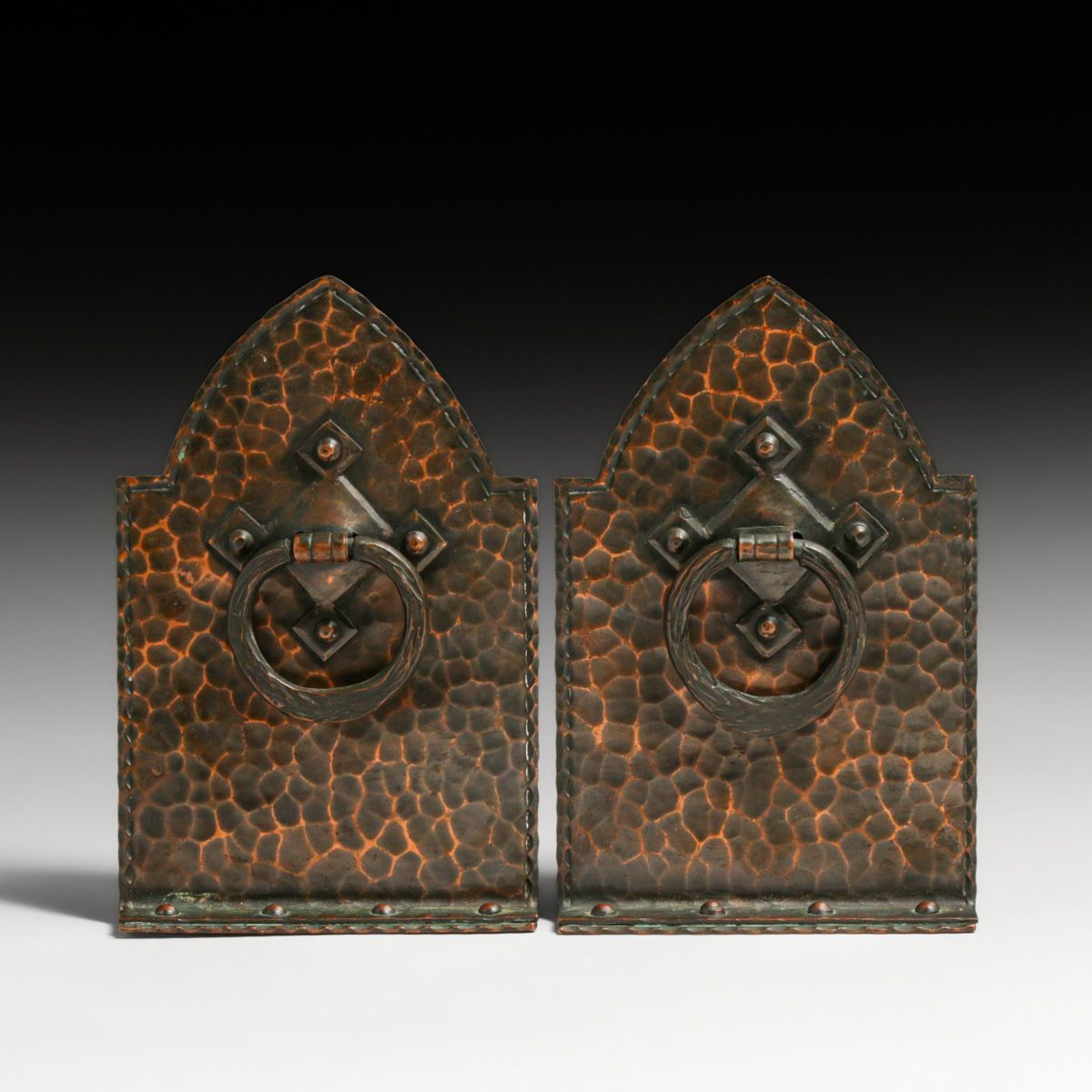 The Kopper Kraft Shop – Buffalo, NY Hammered Copper Bookends c1920-1925