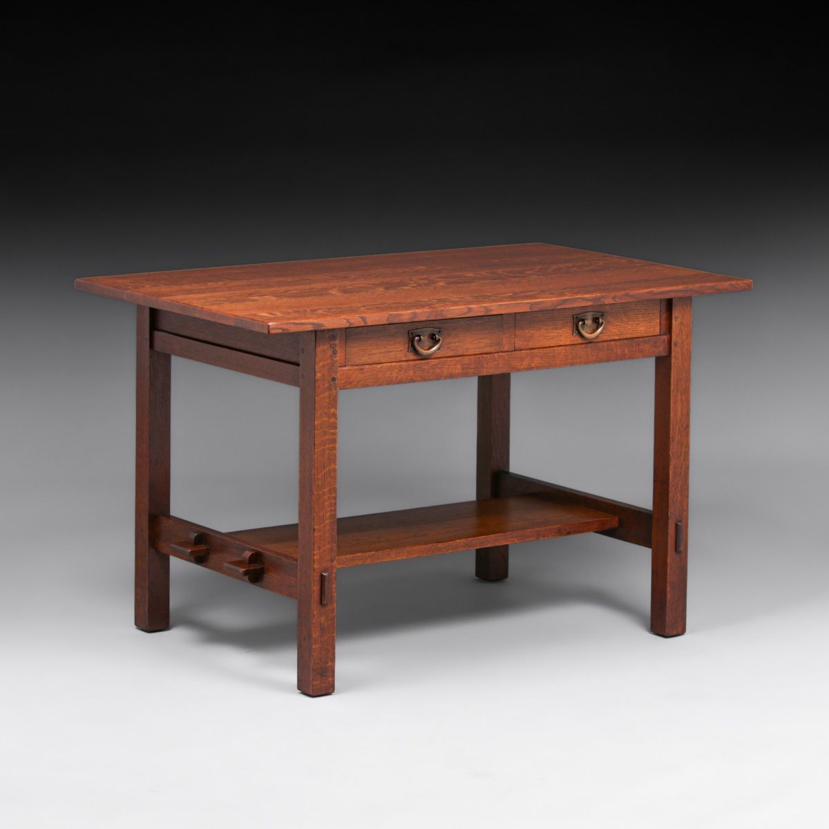 Gustav Stickley Two-Drawer Library Table c1912-1915
