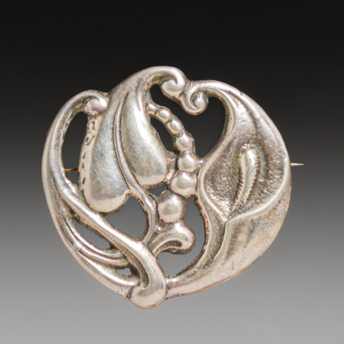 Vintage Sterling Silver Calla Lily Brooch c1940s
