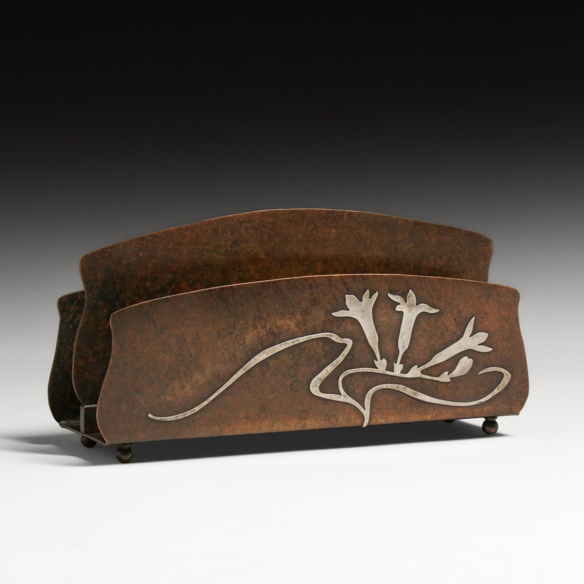 Heintz Sterling on Bronze Letter Rack c1915