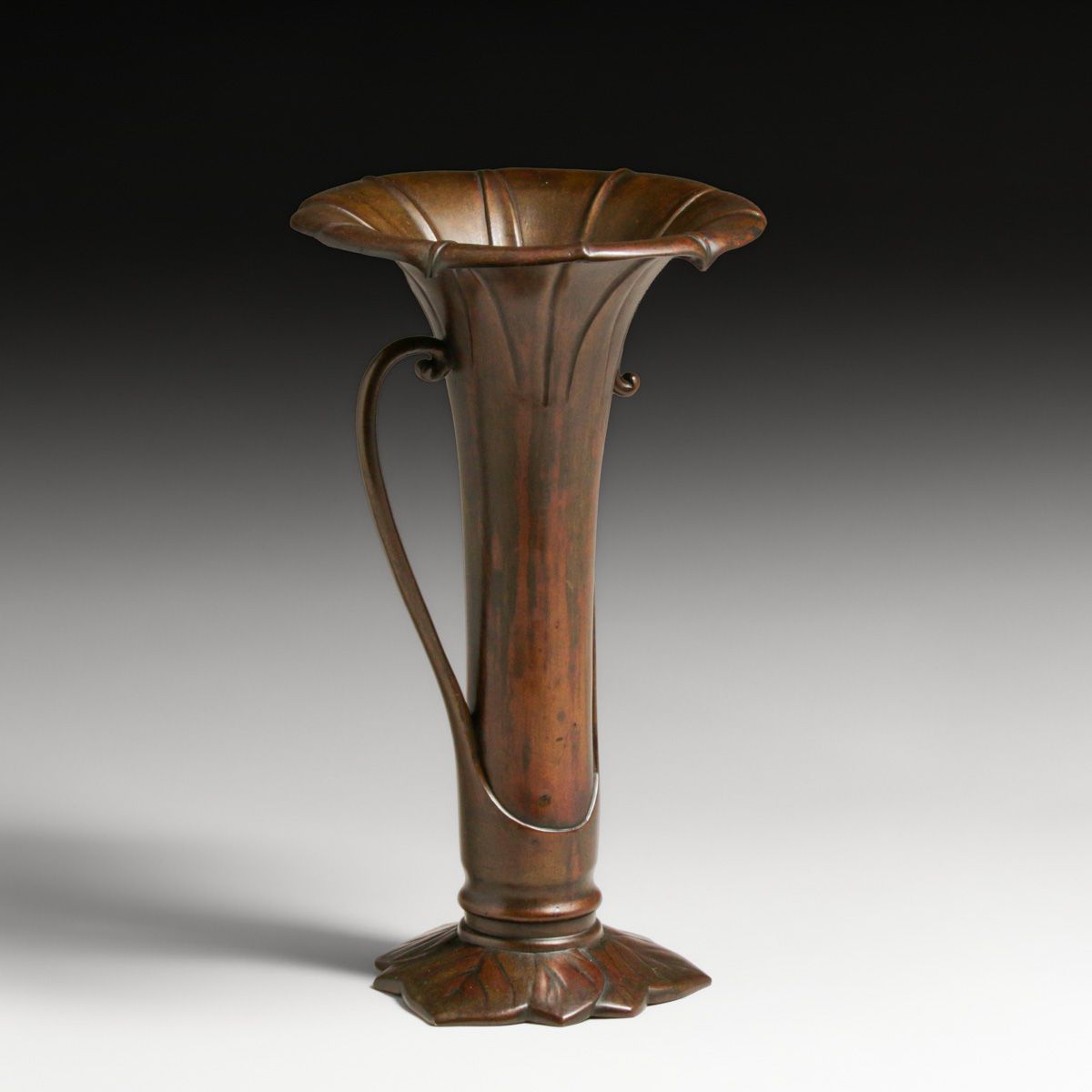 Japanese Bronze Meiji Period Calla Lily Bronze Vase c1910