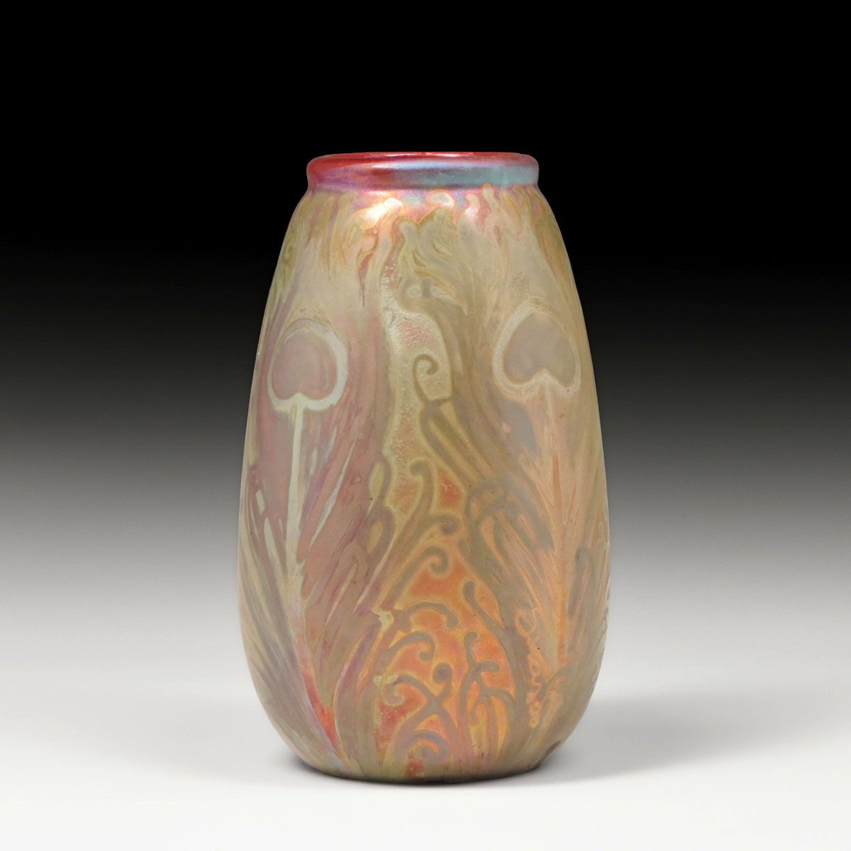 Weller Sicard Peacock Feather Iridescent Vase c1905