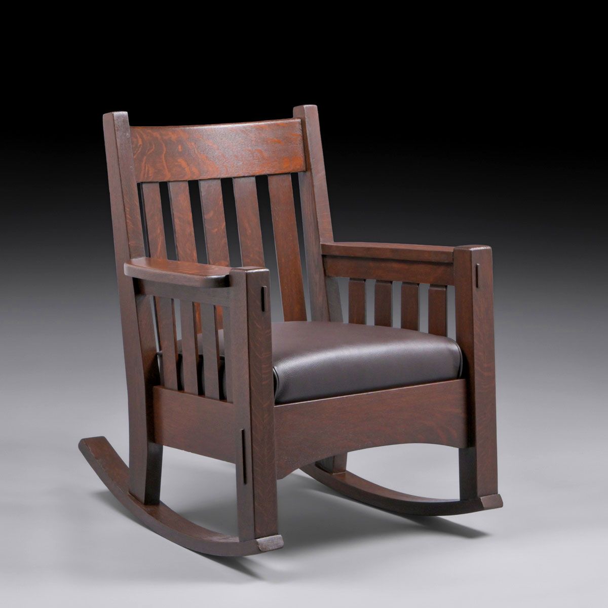 Harden Furniture Co Oak Slatted Rocker c1910