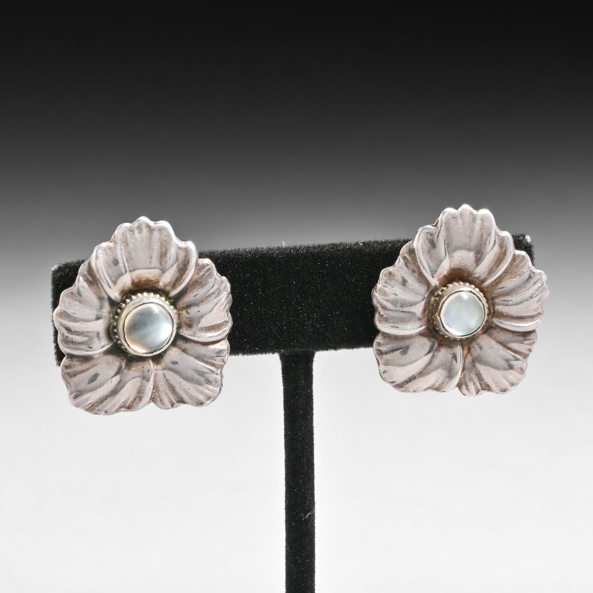 Vintage Georg Jensen Influenced Sterling Silver Earrings c1940s