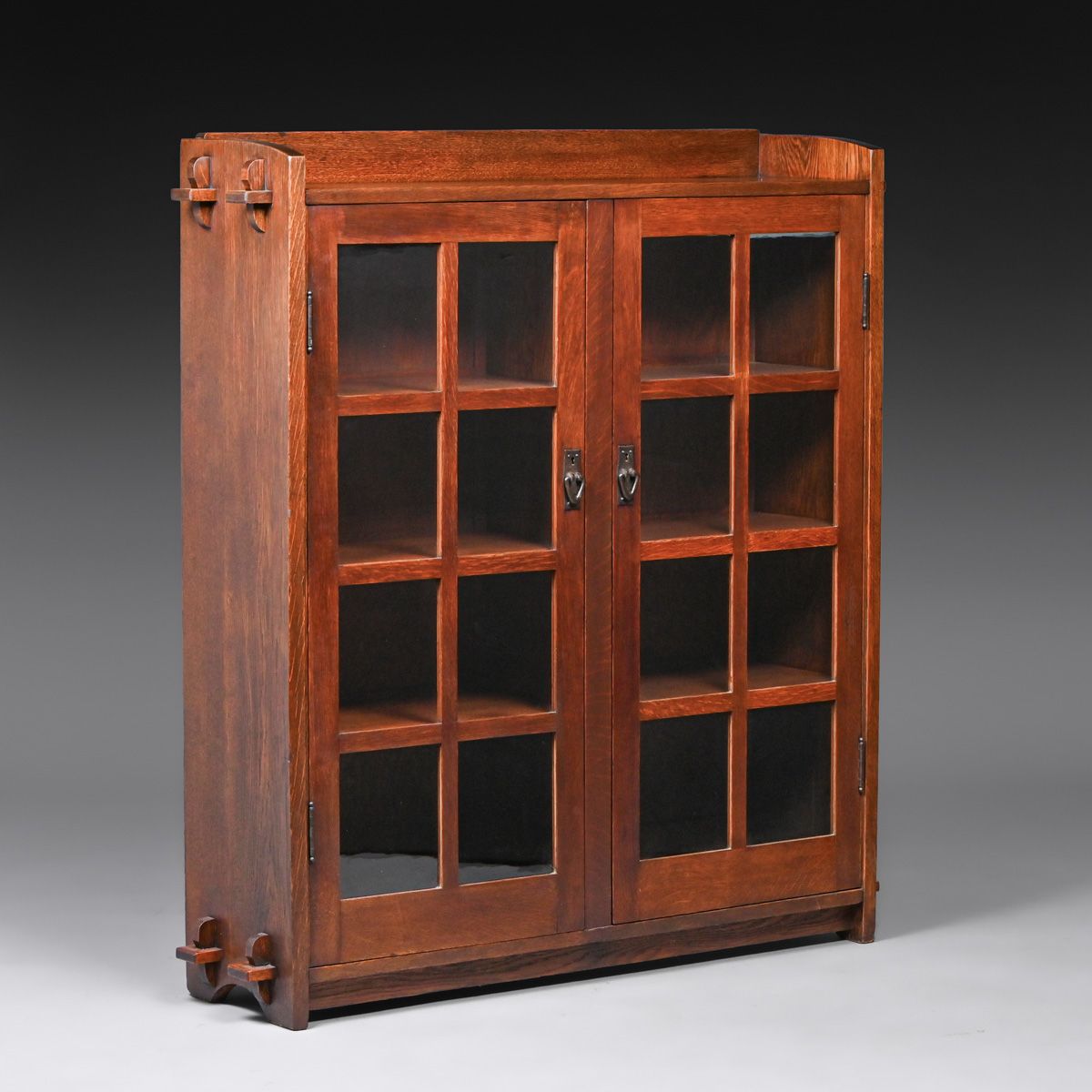 Gustav Stickley Two-Door Tenon & Key Bookcase c1910