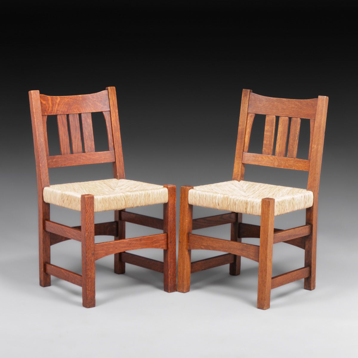 Early Gustav Stickley Pair of Side Chairs c1902