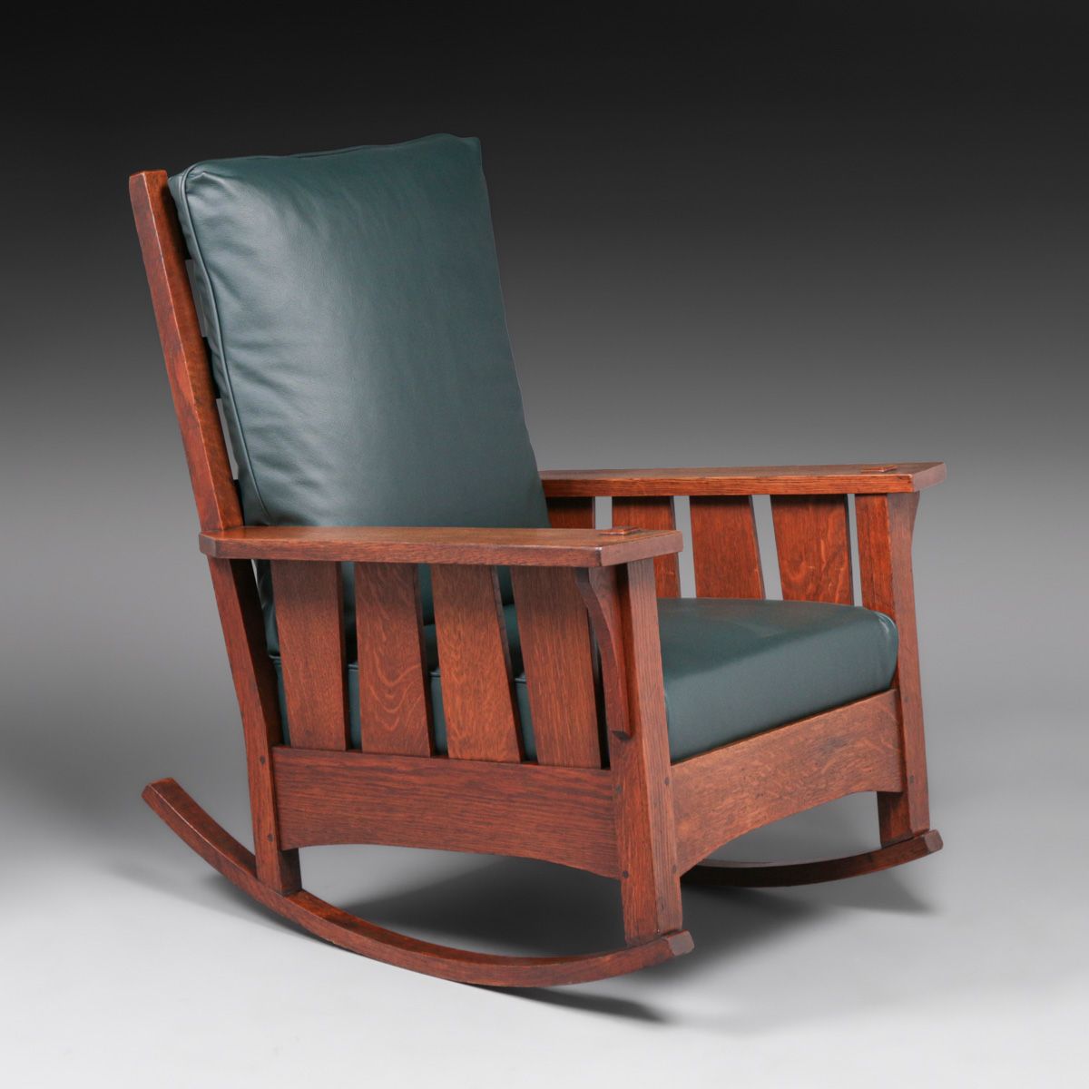 Arts & Crafts Period Oak Slatted Rocker c1910