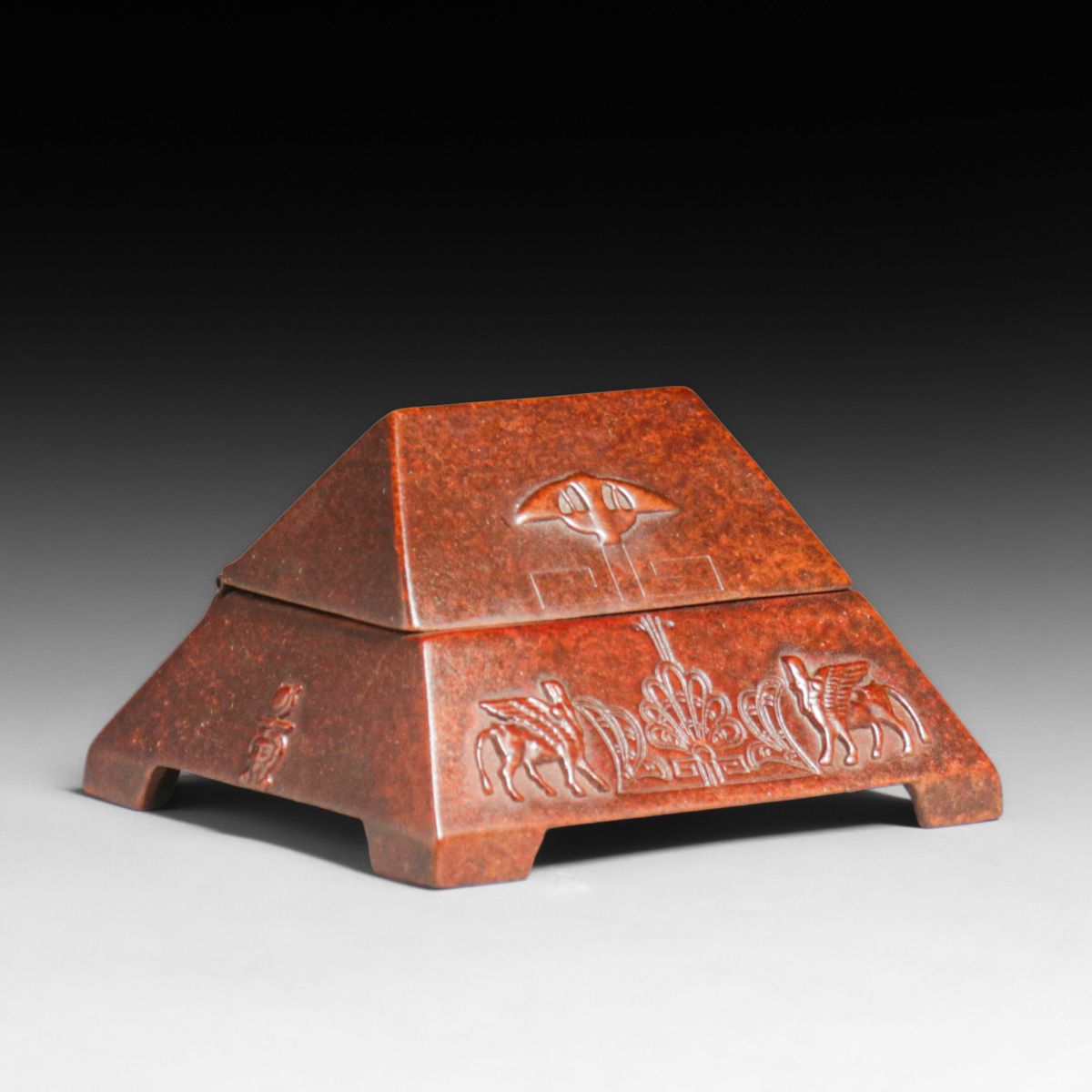 Benedict Studios Copper Egyptian Revival Desk Box c1920s