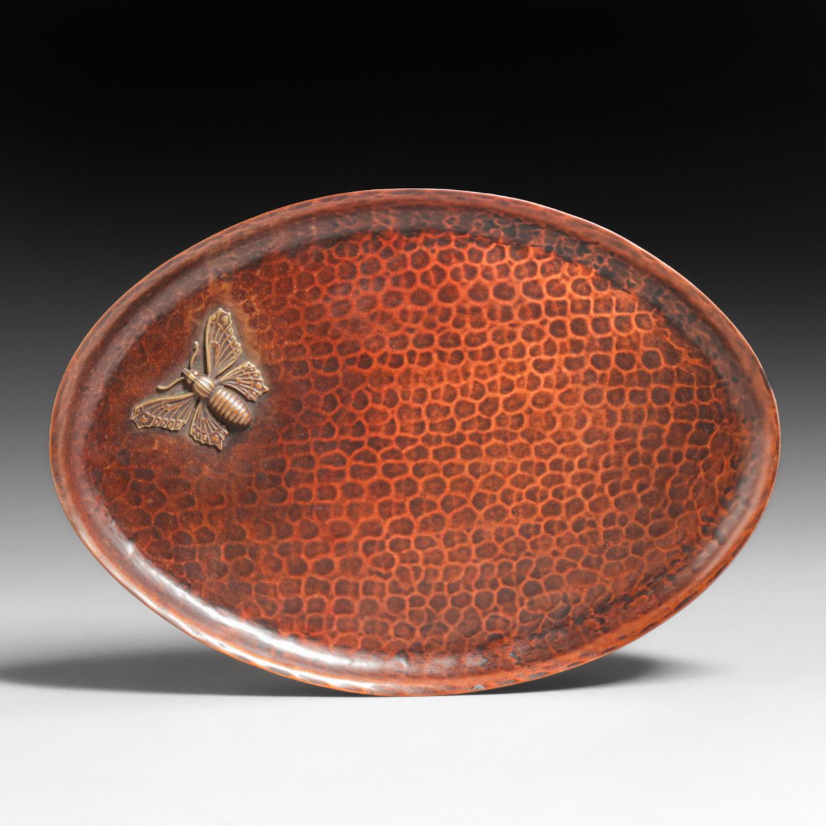 Eugen Zint - German Hammered Copper & Brass Butterfly Tray c1920s