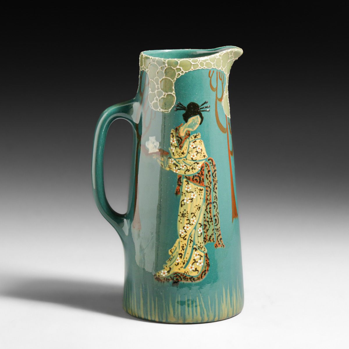 Frederick Hurten Rhead - Weller Pottery Faience "Geisha" or "Oriental" Pitcher c1904